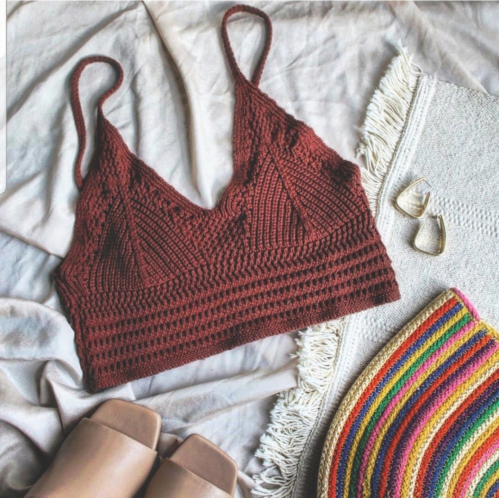 🌞🐚Summer Tings Collection// Chocolate brown Crochet crop top - Picture 6 of 6